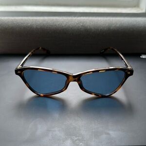 Le Specs Tortoise Shell Sunglasses with Blue Lenses